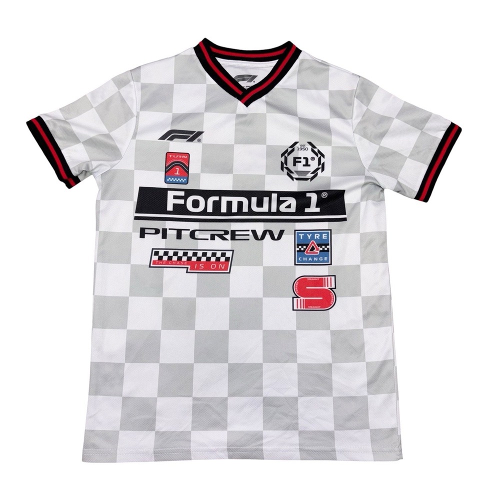 Formula One Pit Crew Jersey Shirt F1 Racing Checkered Youth XL